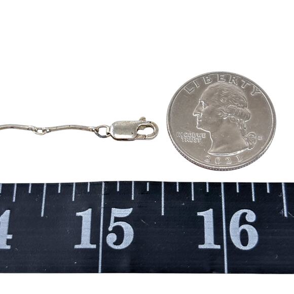 Colorful Glass Necklace | Sterling Silver 925 Tumbled Charm 15.5” - Picture 4 of 10